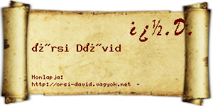 Örsi Dávid névjegykártya